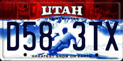 UT license plate D583TX