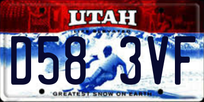 UT license plate D583VF