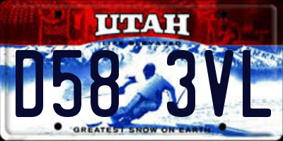 UT license plate D583VL