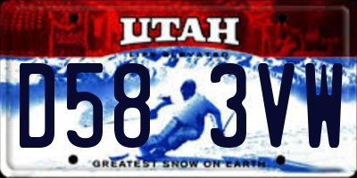 UT license plate D583VW