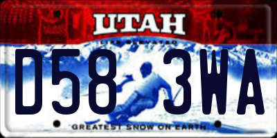 UT license plate D583WA