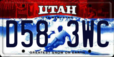UT license plate D583WC