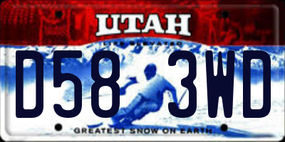 UT license plate D583WD