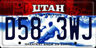 UT license plate D583WJ