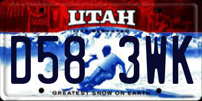 UT license plate D583WK