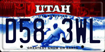 UT license plate D583WL