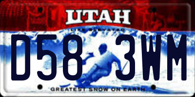 UT license plate D583WM