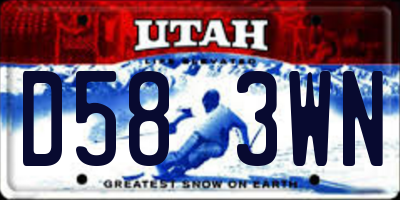 UT license plate D583WN