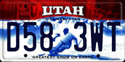 UT license plate D583WT