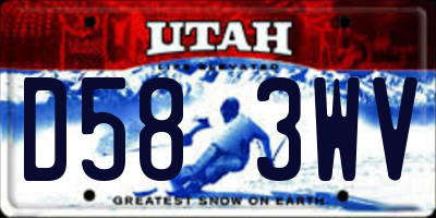 UT license plate D583WV