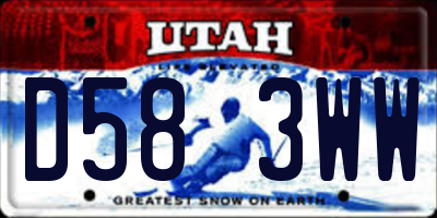 UT license plate D583WW