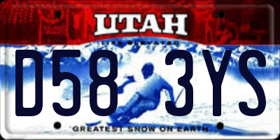 UT license plate D583YS