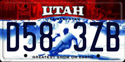 UT license plate D583ZB