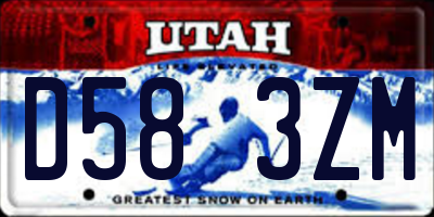 UT license plate D583ZM