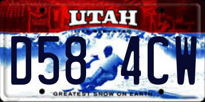UT license plate D584CW