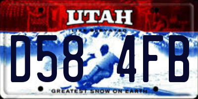 UT license plate D584FB