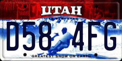 UT license plate D584FG