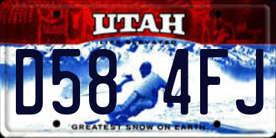 UT license plate D584FJ