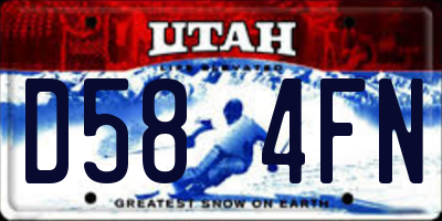 UT license plate D584FN