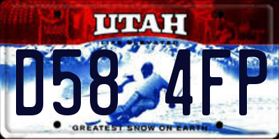 UT license plate D584FP