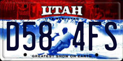 UT license plate D584FS