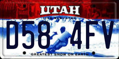 UT license plate D584FV