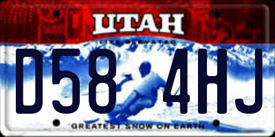 UT license plate D584HJ
