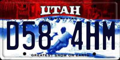 UT license plate D584HM