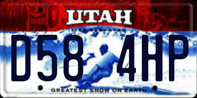 UT license plate D584HP