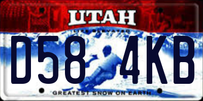 UT license plate D584KB