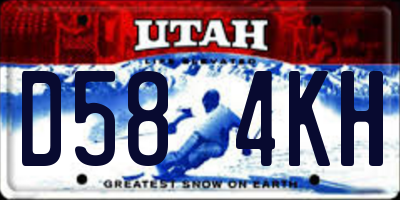 UT license plate D584KH