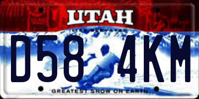 UT license plate D584KM