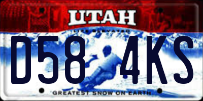 UT license plate D584KS