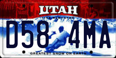 UT license plate D584MA