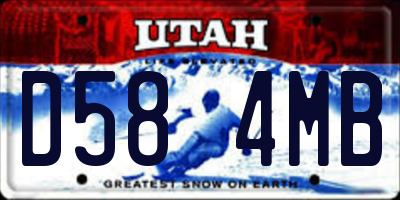 UT license plate D584MB
