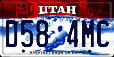 UT license plate D584MC
