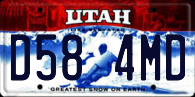 UT license plate D584MD