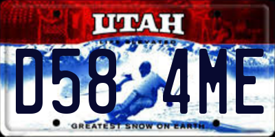 UT license plate D584ME