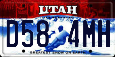 UT license plate D584MH
