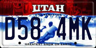 UT license plate D584MK
