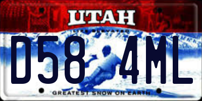 UT license plate D584ML