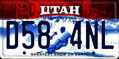 UT license plate D584NL