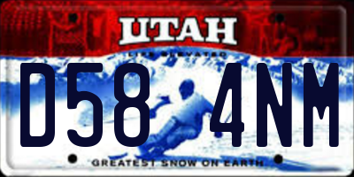 UT license plate D584NM