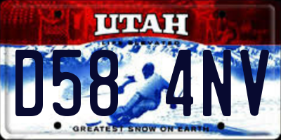 UT license plate D584NV