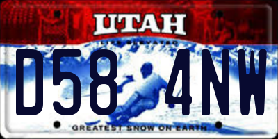 UT license plate D584NW
