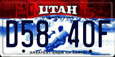 UT license plate D584OF