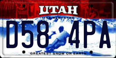 UT license plate D584PA