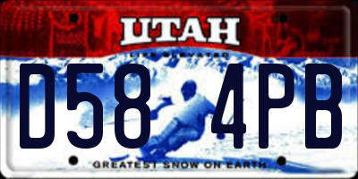 UT license plate D584PB