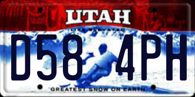 UT license plate D584PH