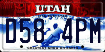 UT license plate D584PM